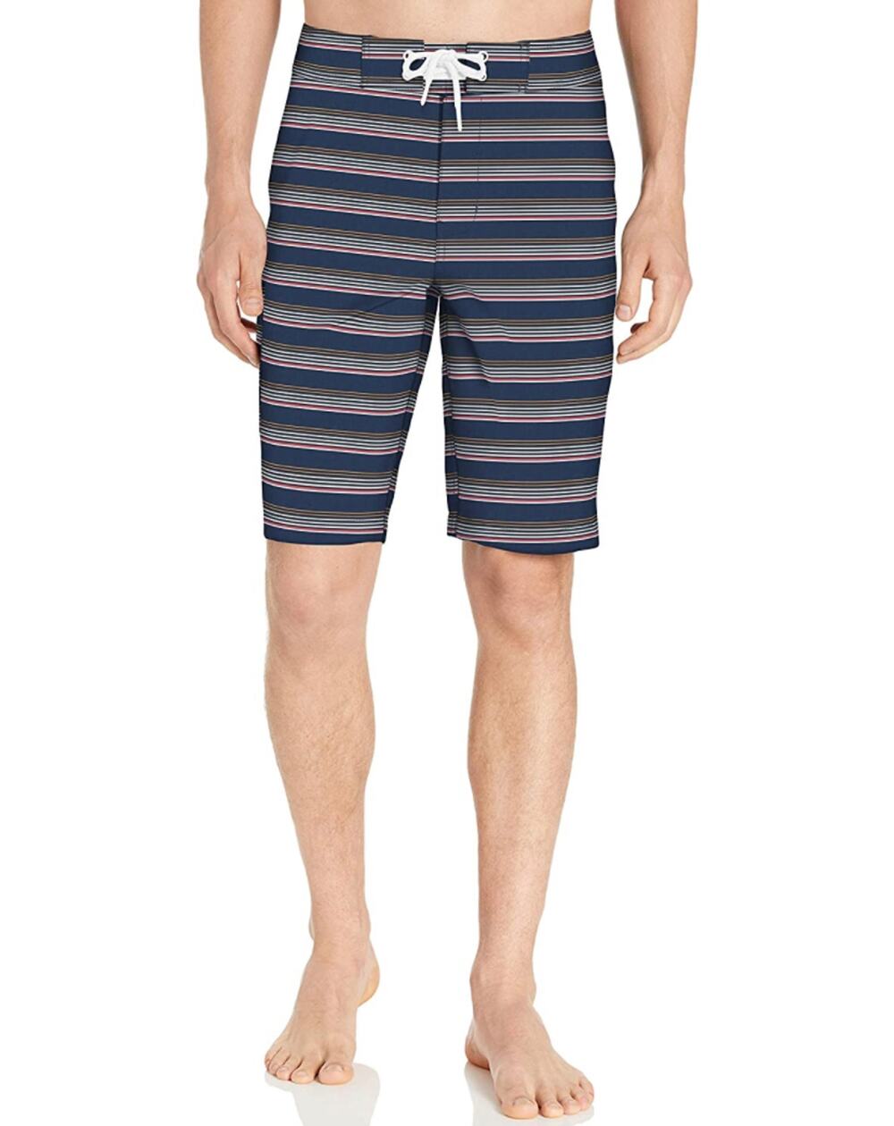 NWT Goodthreads Men's 34 Navy Blue Striped 11" Inseam Swim Board Short Quick Dry